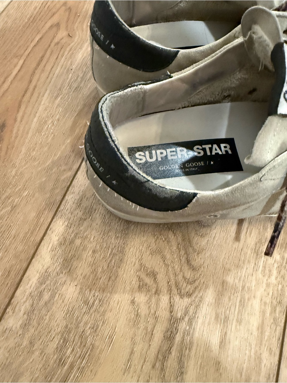 Golden Goose Women's Suede Sneakers in Light Gray with Black Heel - Picture 5 of 6